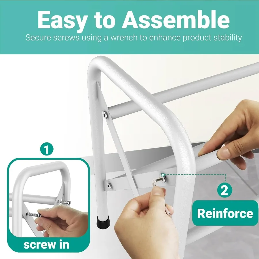 2Tier Free Standing Shoe Racks White Shoe Storage Rack Metal Shoe Storage Shelf for 12 Pairs of Shoes