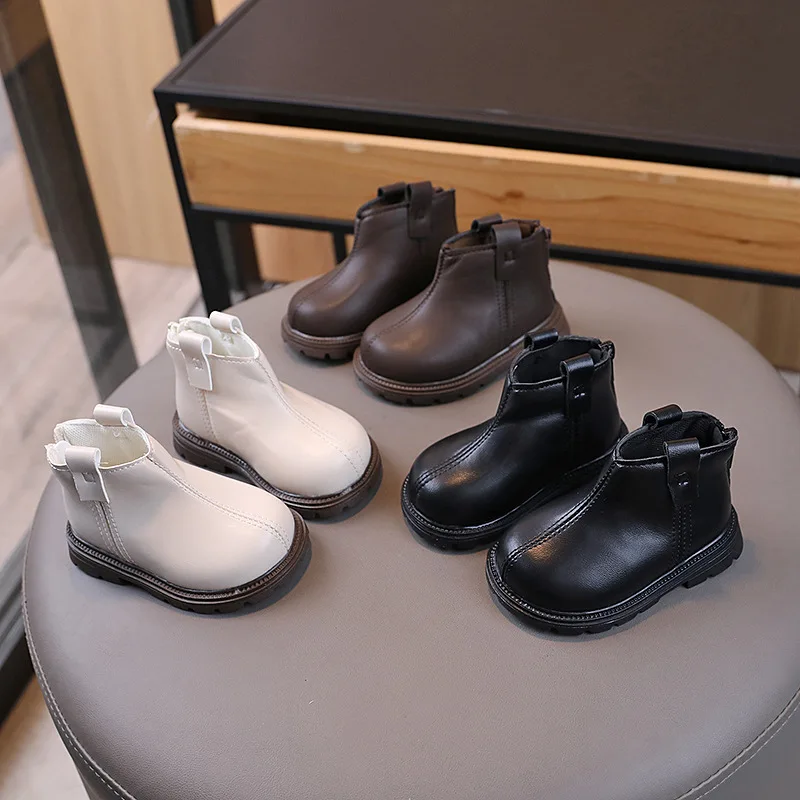 1-3 Years Baby Toddler Boots Autumn Little Kids PU Leather Boots Soft Breathable Ankle Shoes Baby Boy Girl Baby Shoes Baby Boots