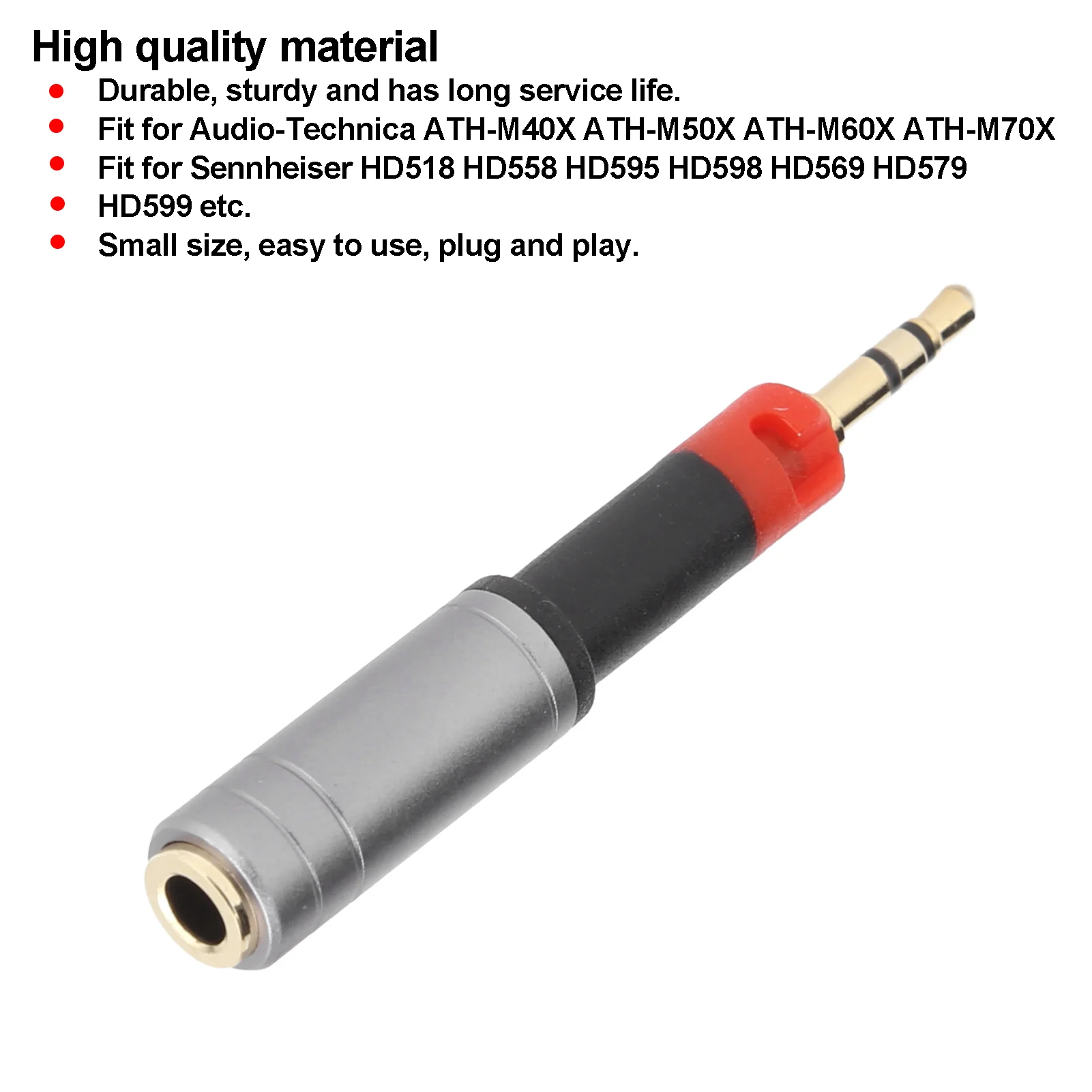 오디오 테크니카 ATH-M70X M40X M50X M60X 오디오 어댑터에 적합한 2.5mm 3.5mm 헤드폰 오디오 어댑터 변환기