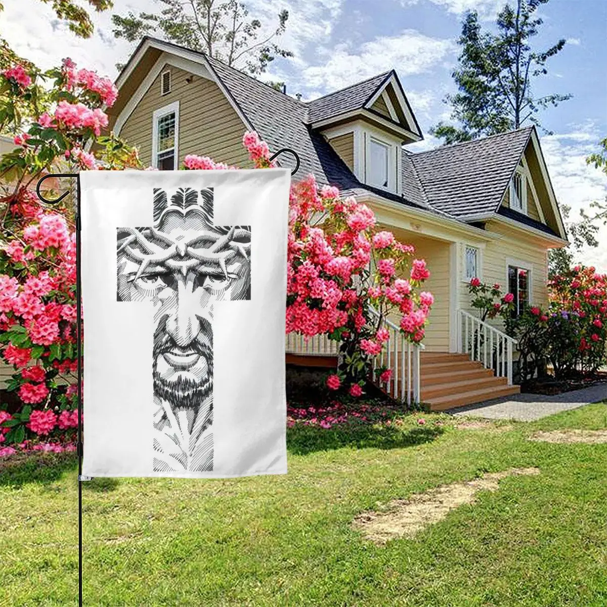 

Christian Art Garden Flag,Double-Sided Flag,Outdoor Decoration Flag,Courtyard Flag