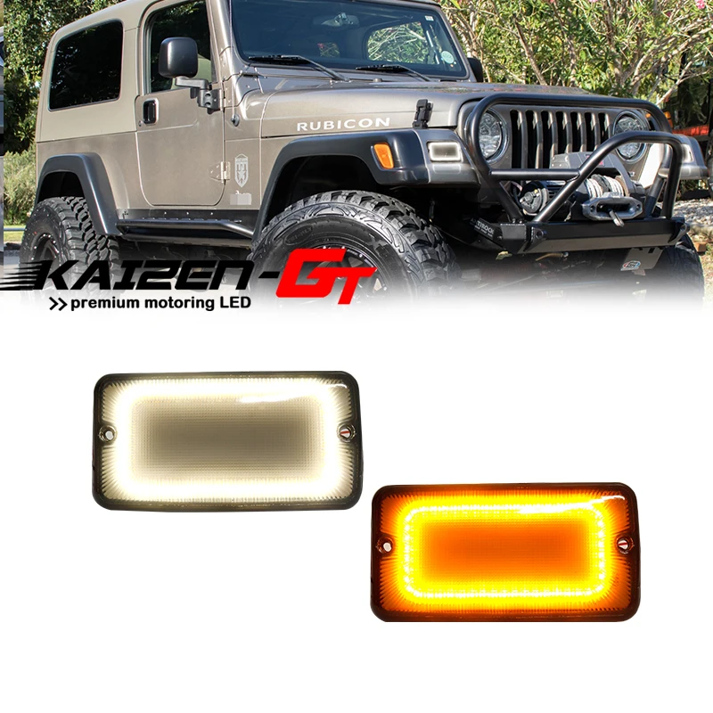 Smoked Lens Switchback Amber & White LED Front Bumper Turn Signal