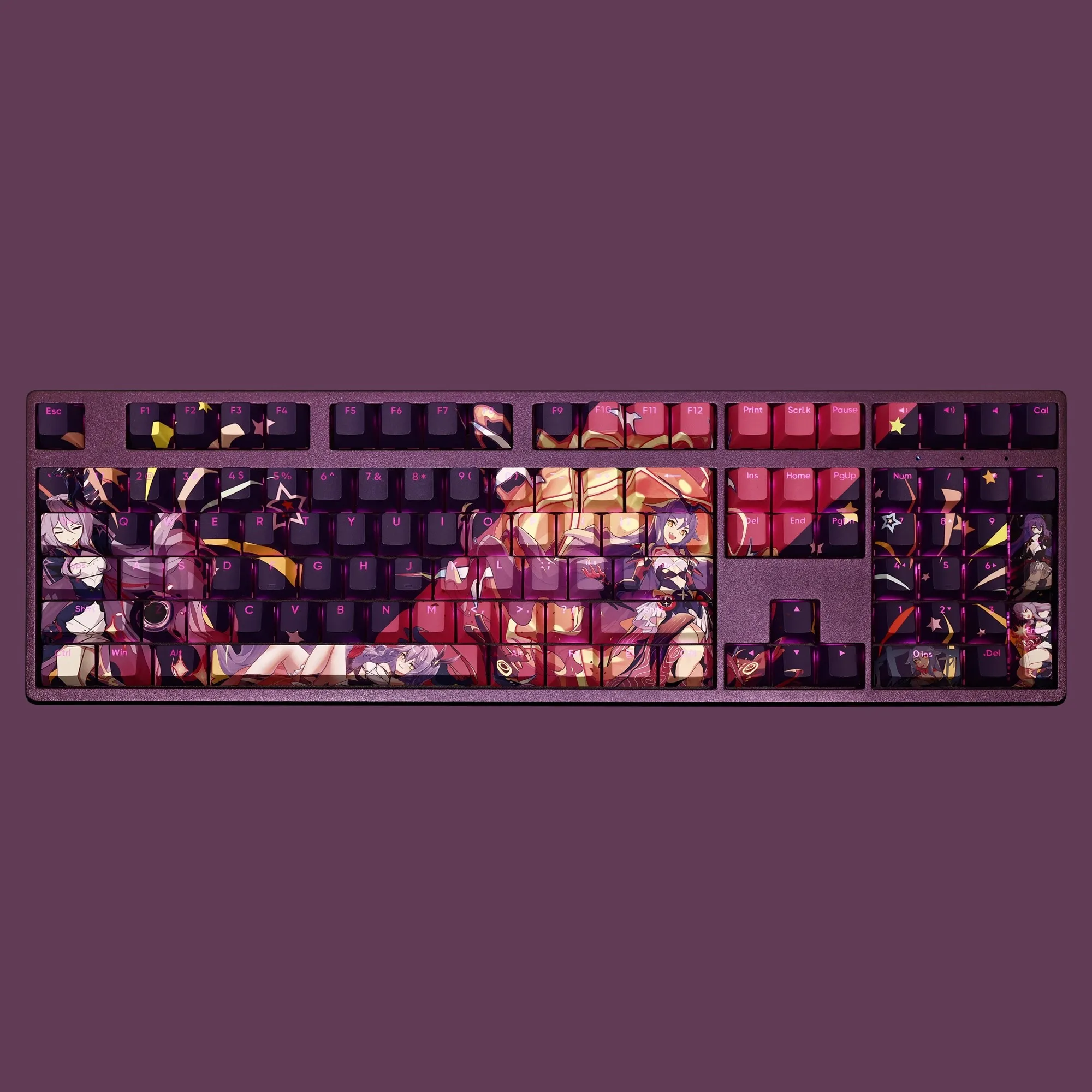 Anime Gaming Keyboard Key Caps Keycap Keycap Pbt Dye Subbed Keycaps para Ansi 61 87 104 108 Impacto Sirin 108 Chaves Set - Imagem 4