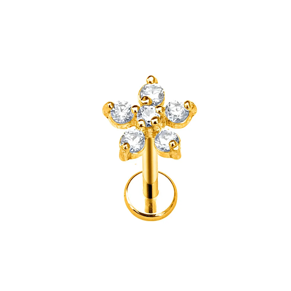 ASTM F136 G23 Titan Blume Herz Mond Blütenblätter CZ Threadless Piercing Blatt Spinne Fisch Libelle Pfau Daith Conch Ohrringe – Detail 11