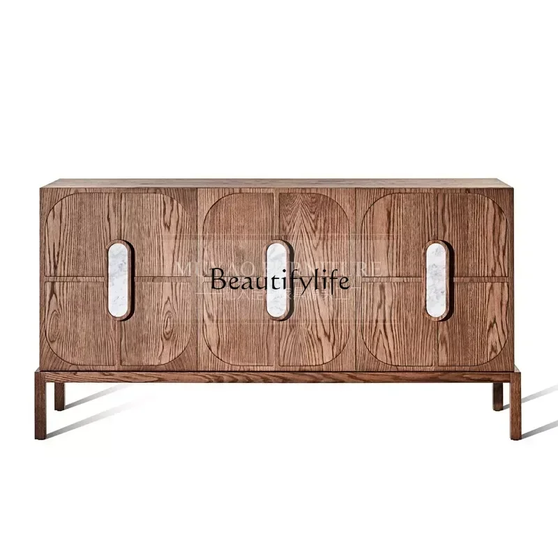 

American-Style Simple and Light Luxury Sideboard Marble Dining Room Cabinet Locker Living Room Storage Cabinet