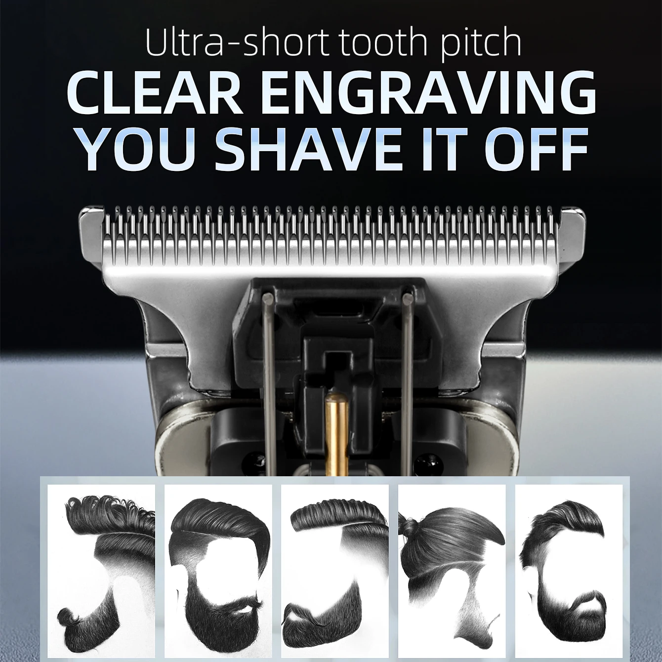 KIKIDO Professional Haircut Machine 0MM Vintage Skull Beard Trimmer - Image 6