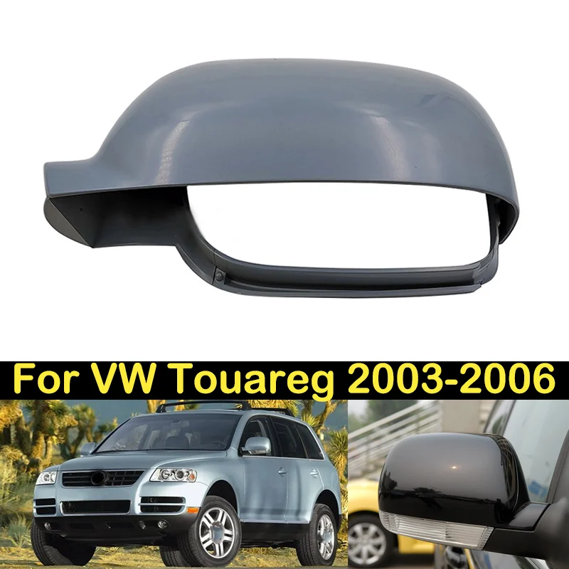 

DECHO Rearview Mirror Cover No paint For VW Touareg 2003 2004 2005 2006 side Rear view mirror Lid Housing Hood shell cap