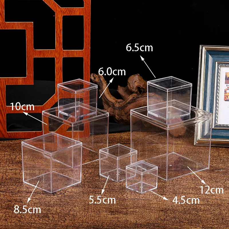 Transparent Acrylic Boxes With Cover Plastic Organizer Gift Packing Box Food Candy Storage Container For Home Figure Toy Display 3