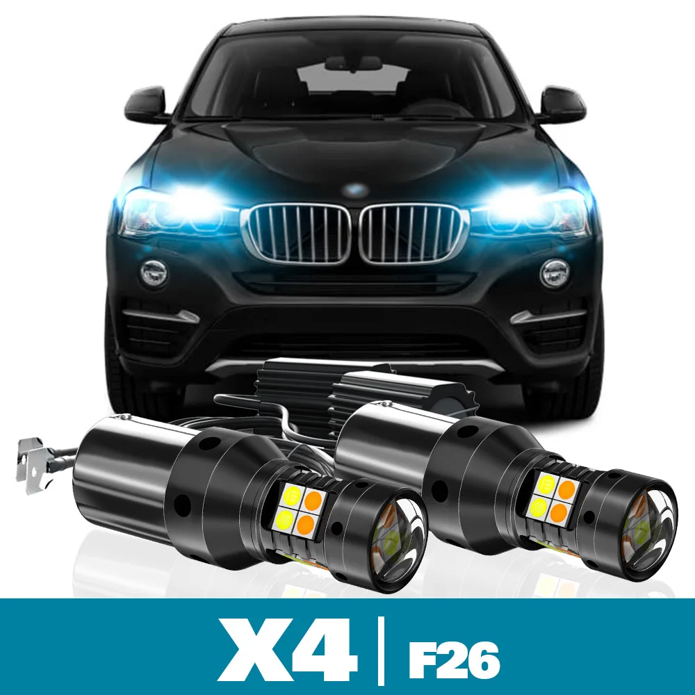 

2pcs LED Dual Mode Turn Signal+Daytime Running Light DRL Canbus For BMW X4 F26 Accessories 2014-2018 2015 2016 2017
