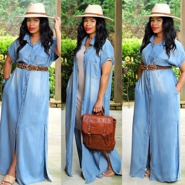 denim maxi dresses