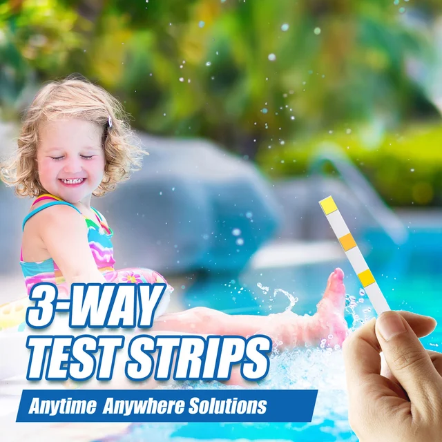Úszómedence Víztesztcsíkok 3-In-1 Ph Tesztelő Készlet 50 Szalagos Otthoni Víz Tisztaságú Tesztcsíkok Akvárium Jól - Image 3