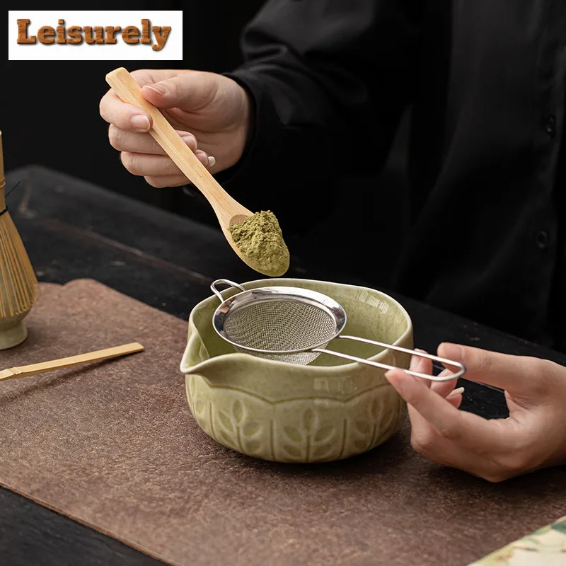 Sunflower Tea Set Complete Set Japanese Matcha Set Kit Green Tea Powder Tea Maker Home Tea-making Tools Kitchen Supplies Craft