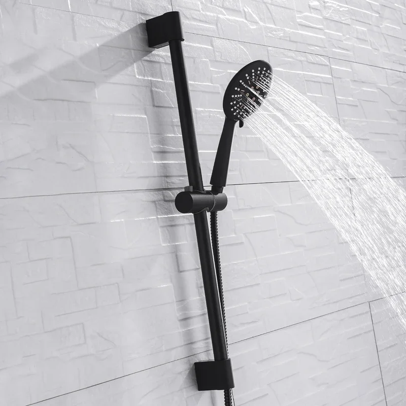 Shower Head 3 Function ABS Hand Held Shower Head High Pressure Rain Sprayer Set Wall Mount Slide Bar with Hook and Bracket