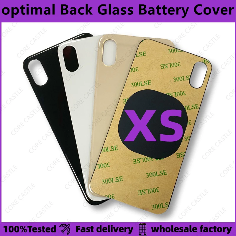 

For iPhone XS Back Battery Glass Cover Panel high quality Replacement Parts Best size Big Hole Camera Rear Door Housing Bezel