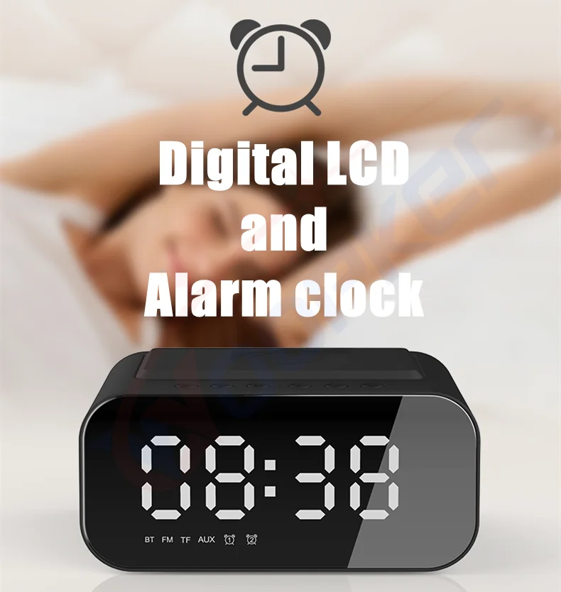 Multifunction 15W Wireless Charger 5W Speaker Display Night Light Alarm Clock 20