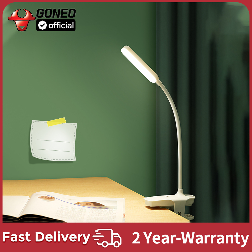 Goneo Eye-Care Clamp Desk Llight Foldable Reading Lamp Rechargeable Blue Ray Protection Book Light
