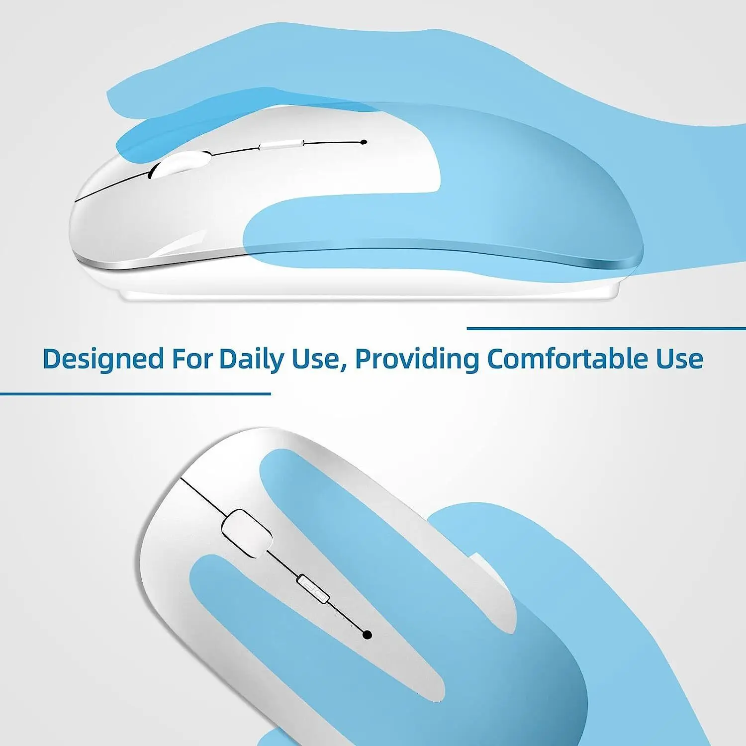 Wireless Mouse 2.4GHz Slim Portable Computer Mice with USB Receiver Gamer 1600DPI for Laptop Desktop PC Computer Accessories