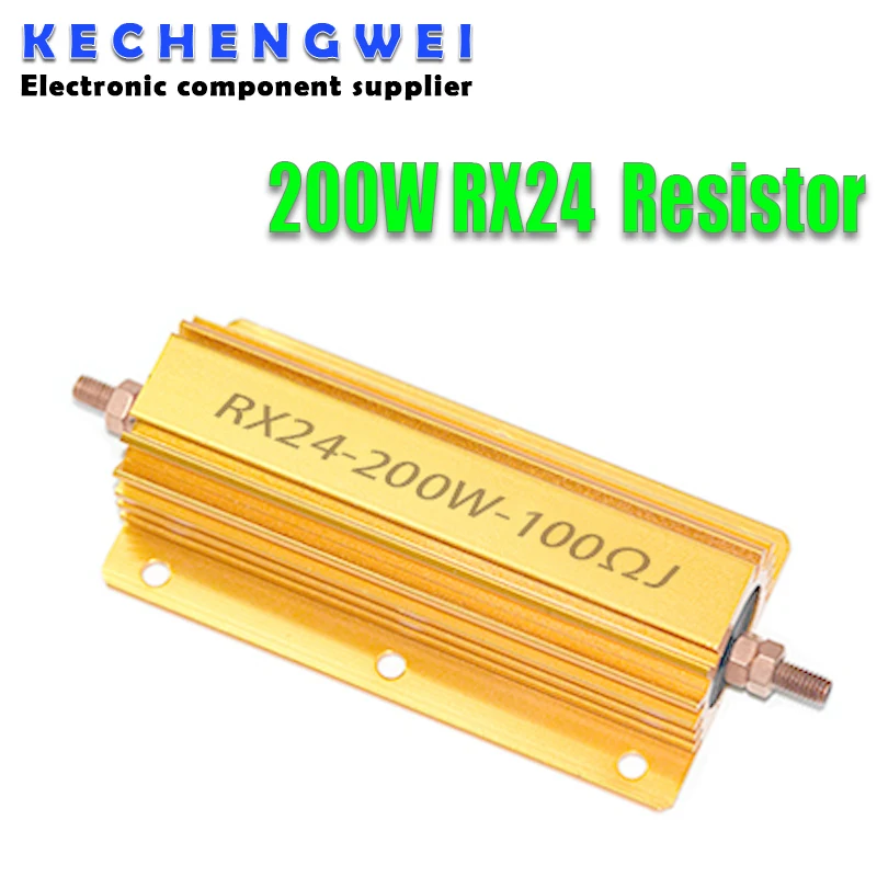 

200W RX24 Aluminum Power Metal Shell Case Wirewound Resistor 0.1 ~ 1K 0.15 0.2 0.5 1 2 4 6 8 10 15 20 100 150 200 300 400 1K ohm