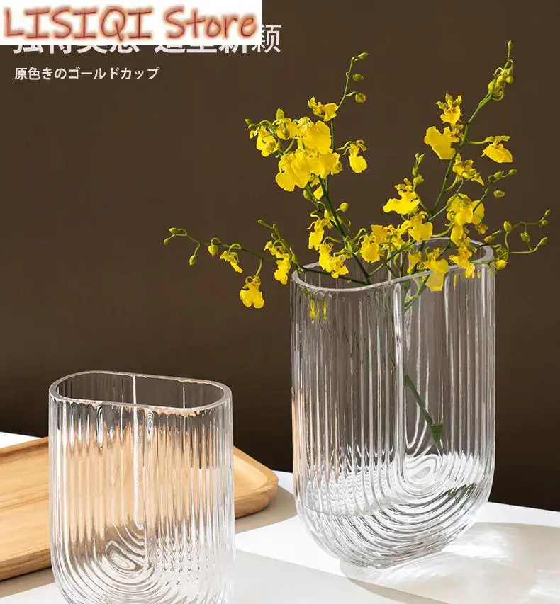 

2023 Glass Vase Transparent U Type Flower Arrangement Hydroponic Accessories Flower Modern Home Decoration Wedding Decoration