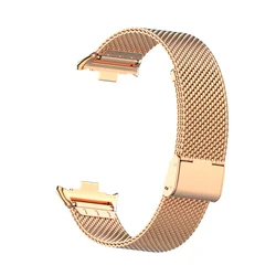 Premium Metal Strap Smartwatch Bracelet - Sleek & Durable Wristband: Stylish & Adjustable Stainless Steel Design (Rose gold)