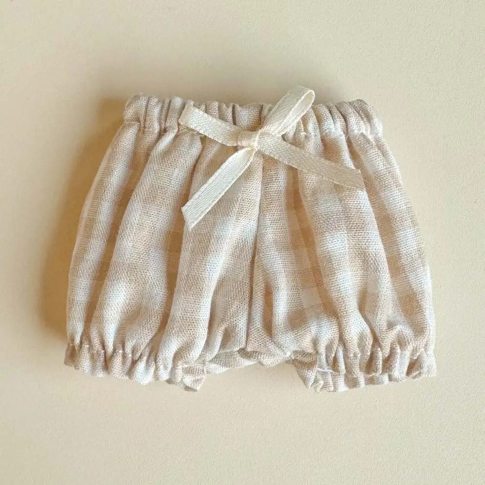 New Fashion Cotton Clothes Elastic Plaid Cute Cotton Trousers Mini Multi-Colors Casual Wears Pants for 10~15cm Cotton