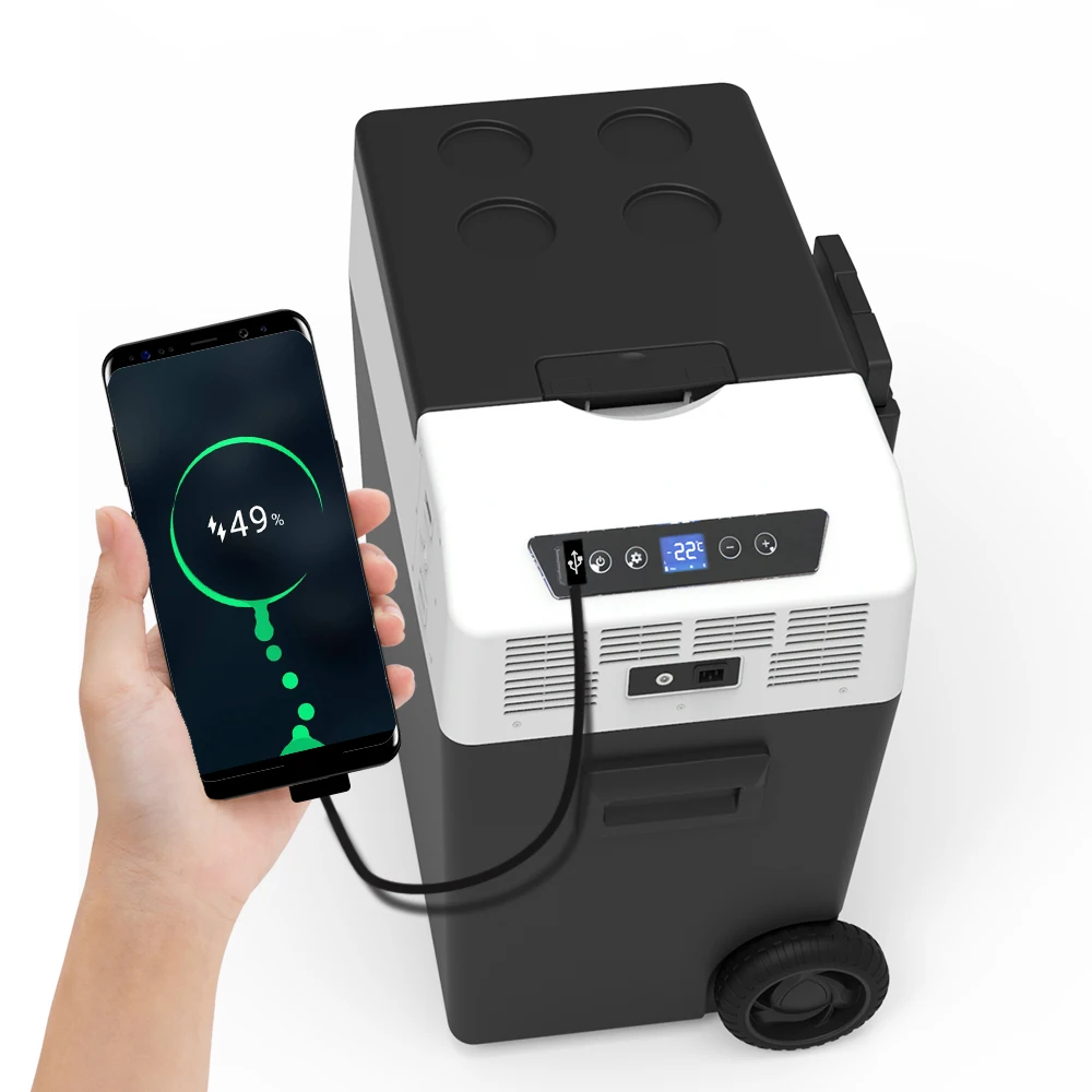 מקרר לרכב FROZEN 12v 50L עם מדחס, מקפיא נייד לטיולים בחוץ, מקרר DC FCR50