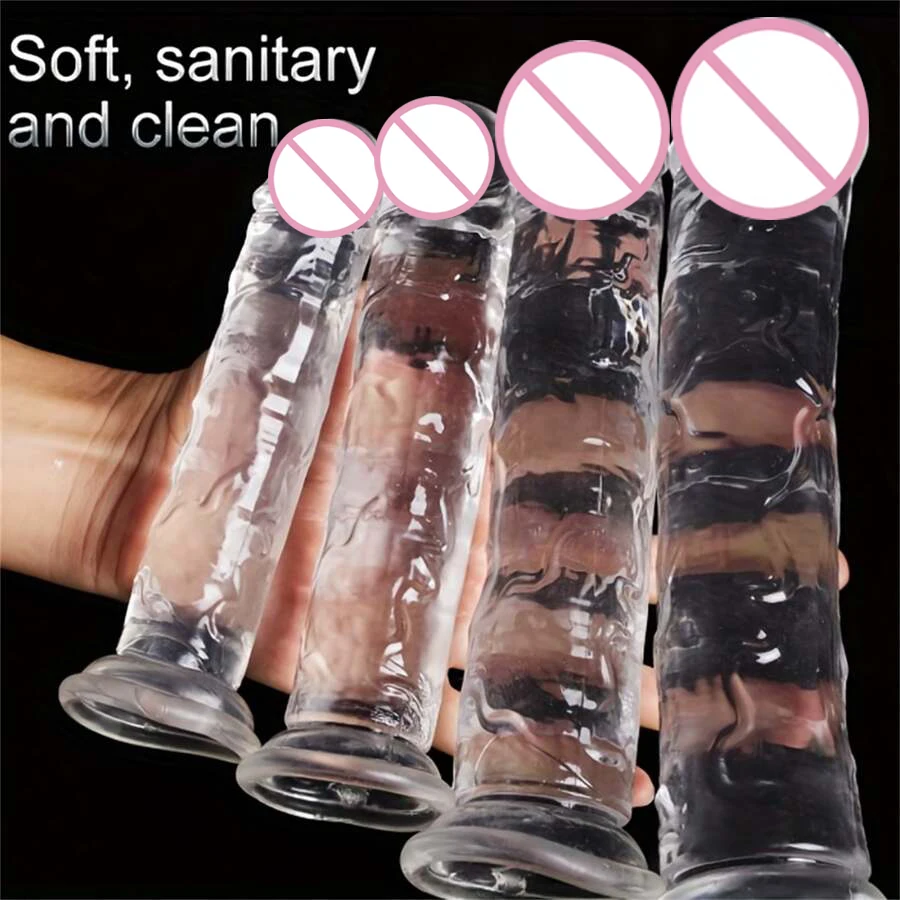 Strong Suction Cup Realistic Transparent Penis Dildo Penis Dildo Adult Masturbation Sex Toys For Women Couples Lesbians Sex Game