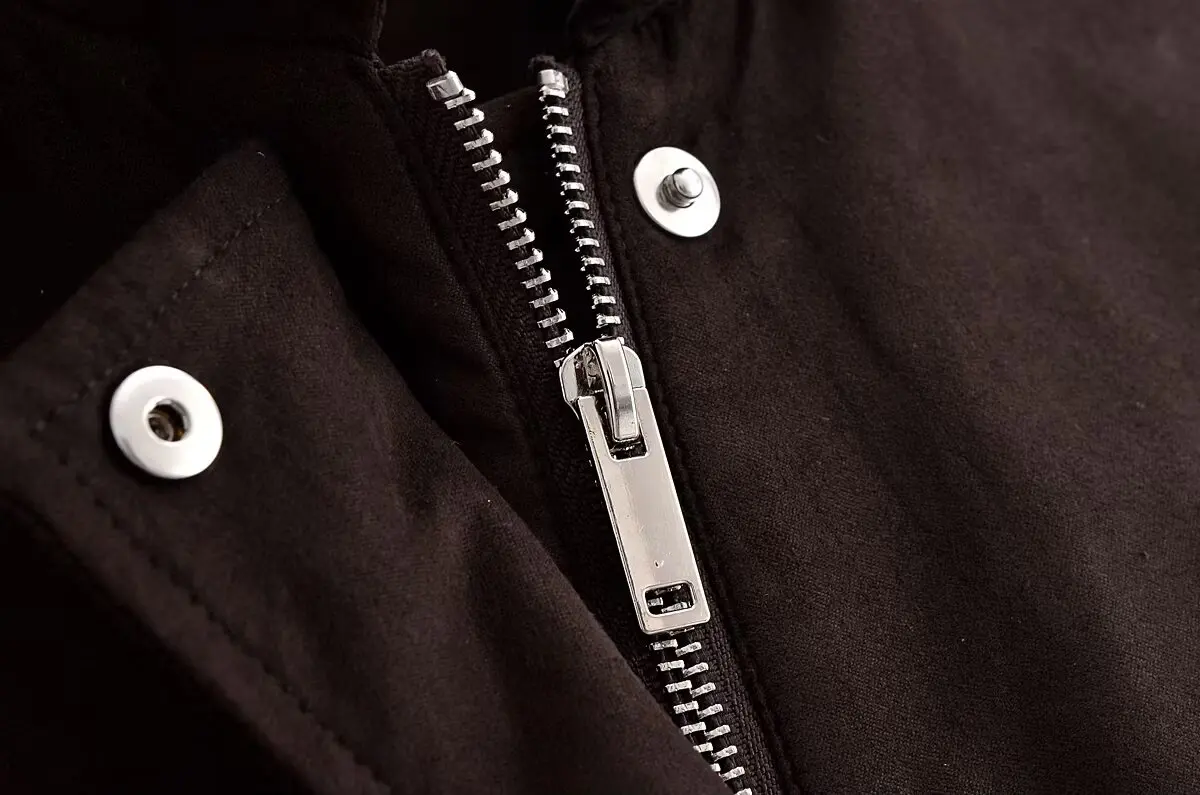 Women Fashion Versatile Imitation Suede Long Sleeves Pockets Jacket Coat Autumn Winter Female Zipper Slim Coats Streetwear