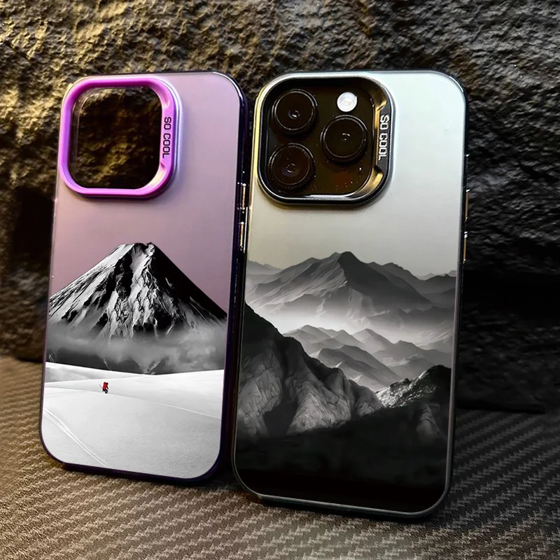 Black Mountain Shockproof Bumper Phone Case - Full Protection Cover