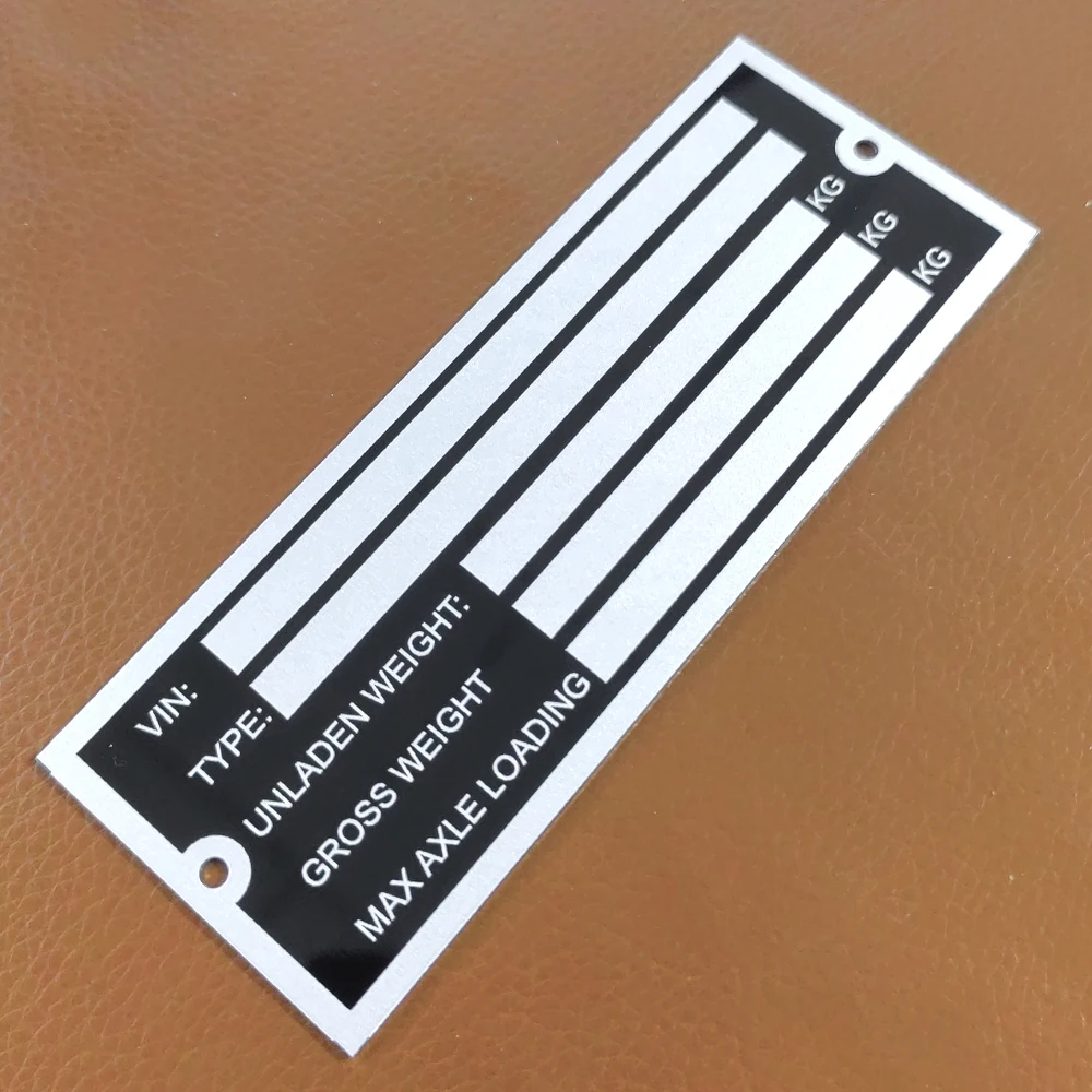 Blank or Engraved Aluminum Trailer Vehicle ID Plant VIN Chassis Plates Car Motorbike Caravan RV Parts Camper Accessories engraved aluminum frame
