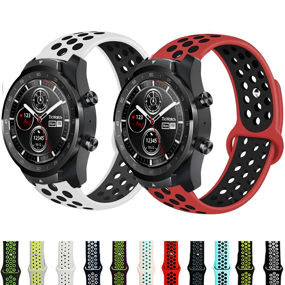 Cinturino In Silicone Traspirante Per Ticwatch Pro 3 Cinturino Sportivo Ultra Gps Smart Watch Per Ticwatch Pro S 2021 S2 E2 E3 Correa