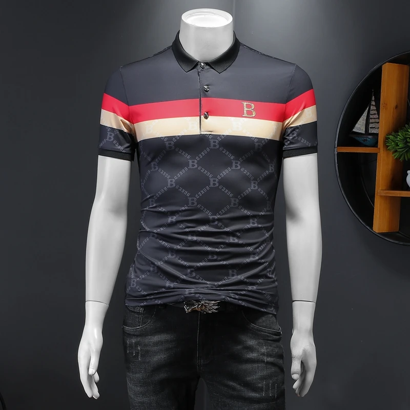 

D332 P75 false mould navy 2022 chun xia 2146 mercerized cotton collar short sleeve men POLO shirt printing