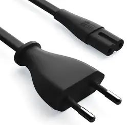 Universal 2 - Prong AC Power Cord - Figure 8 IEC 320 - C7 (Euro Plug)