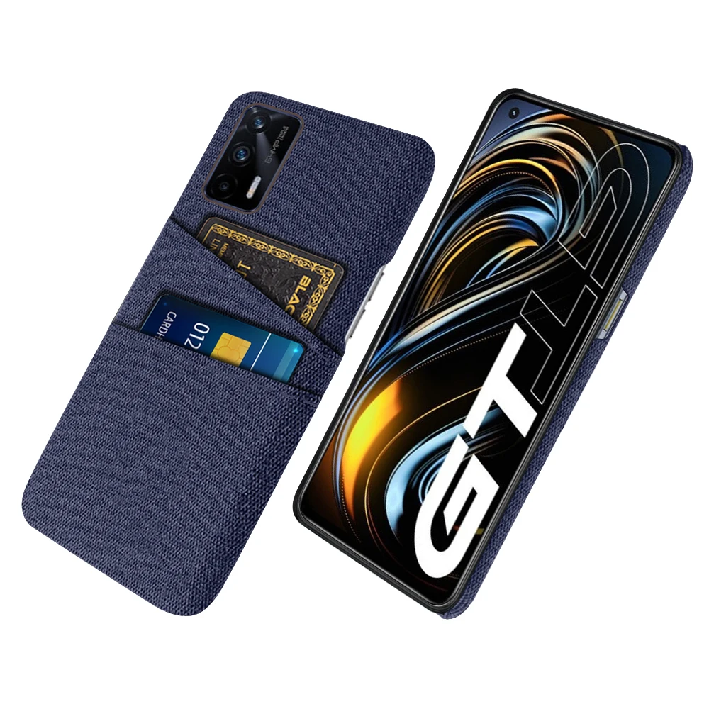 حافظة لهاتف OPPO Realme GT 5G فاخرة من أقمشة البطاقات المزدوجة غطاء خلفي لهاتف Realme GT 5G حافظة ناعمة RealmeGT RMX2202 coque 6.43"