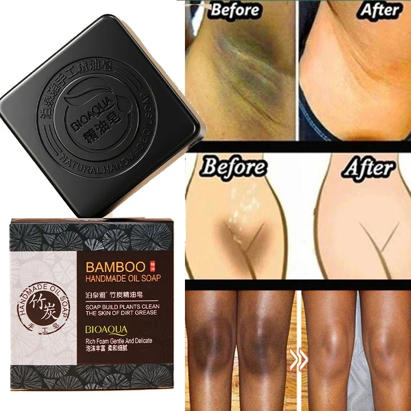 

Plant Bamboo Charcoal Handmade Soap Vagina Whitening Soap Lighten Dark Bikini Line Cleansing Soap Remove Dullness Skin Care