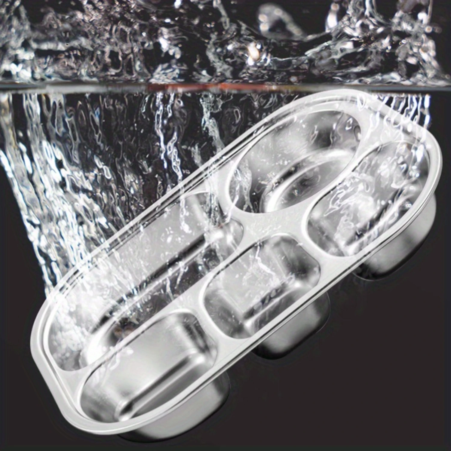 Stainless Steel Divided Plate-4/5 Sections For Healthy Meals, Dishwasher Safe, Ideal For Students & Adults