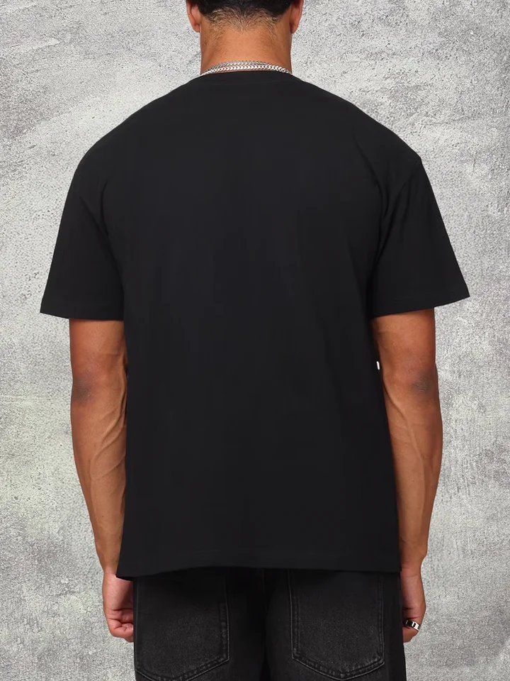 Men's Black Cotton Short Sleeve T-Shirt