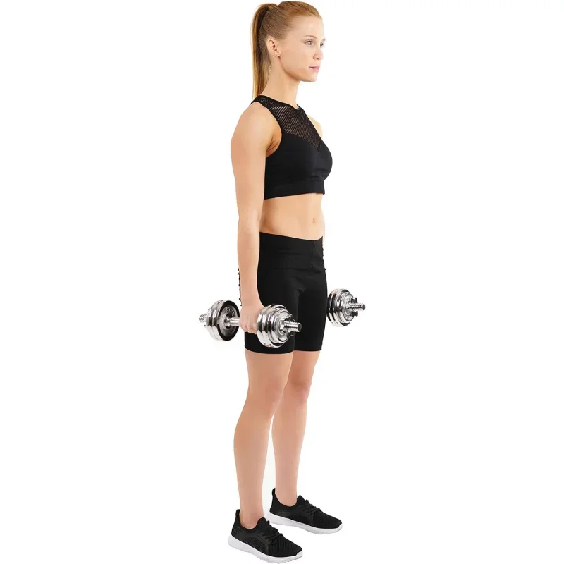 Sunny Health & Fitness 33lb Chrome Dumbbell Set w/ Carry Case-NO. 014