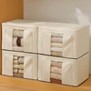 Foldable Large Capacity Clothing Storage Box Single Window Visible Fabric Dustproof Moisture-proof Multi-purpose Storage Box 6