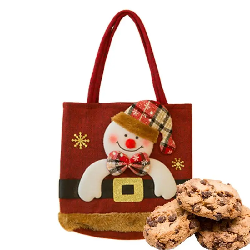 

Christmas Burlap Bags Gift Bags For Children Holiday With Doll Design Christmas Decoration Bag With Handle Party Favor Bags