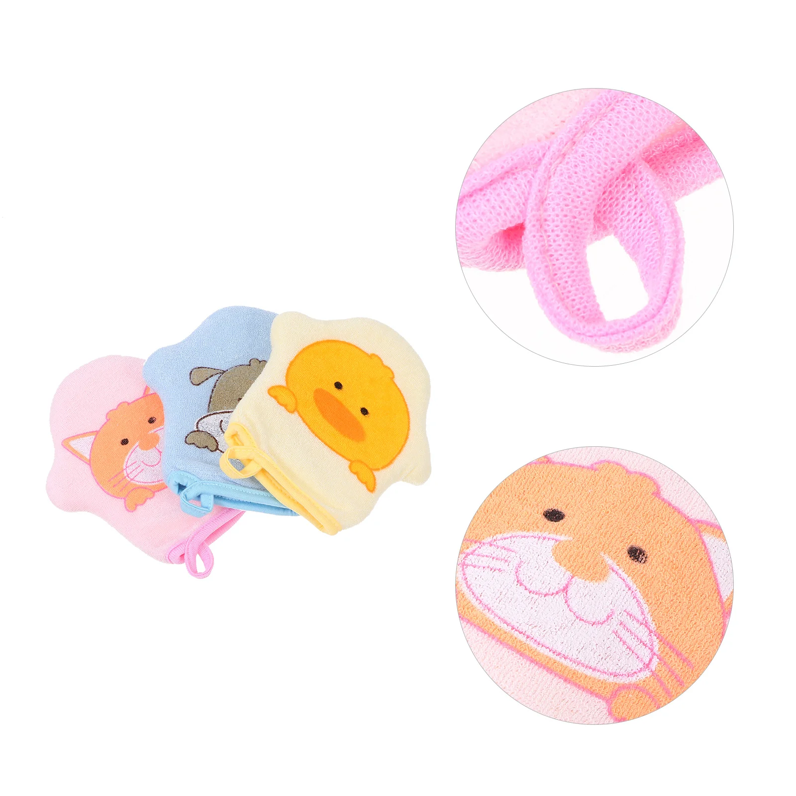 

3 Pcs Scrub Gloves for Kids Shower Towels Scrubber Cartoon Bathroom Accessories Sponge Mitt Baby