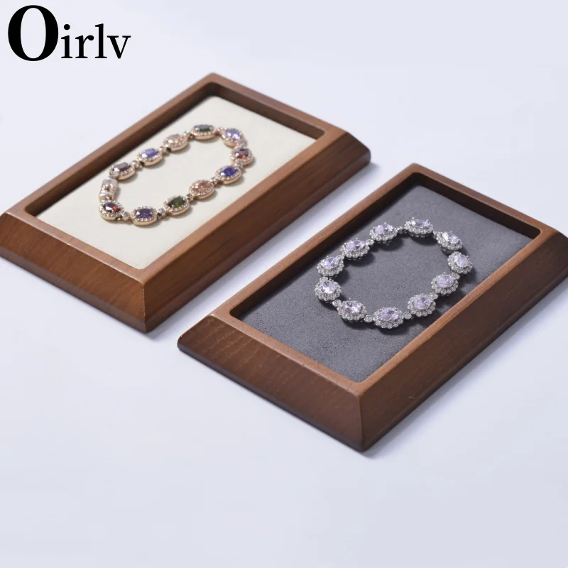 Oirlv Solid Wood Jewelry Tray for Showcase Display Retro Ring