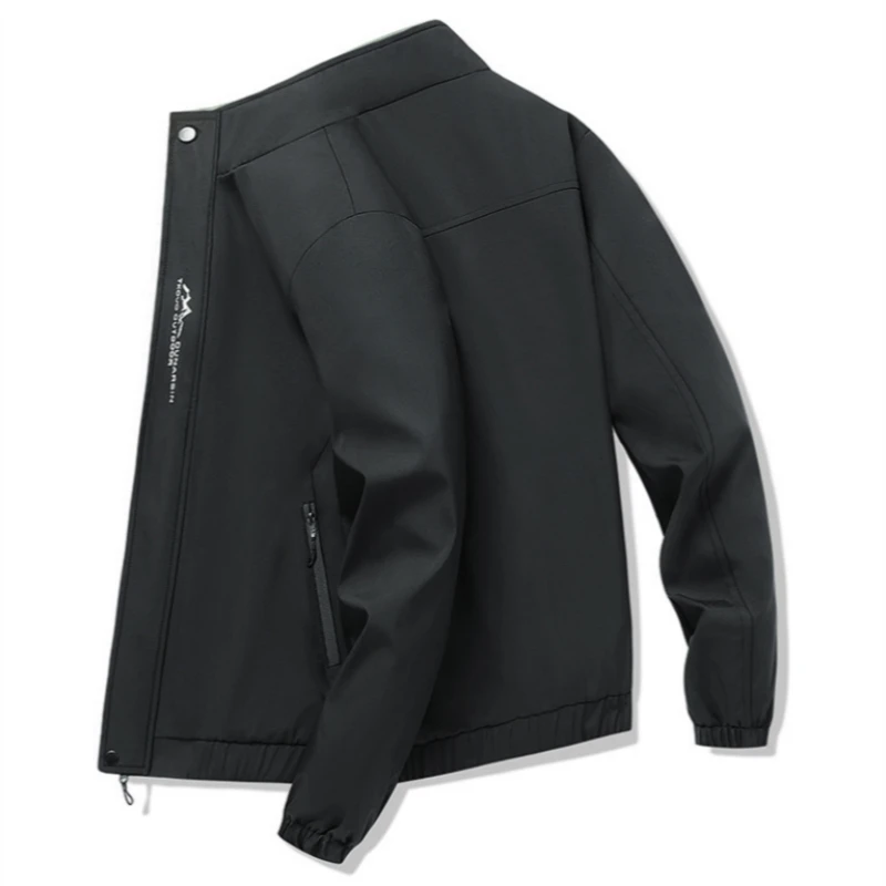 Spring Autumn Men's Thin Standing Neck Casual Jacket Fashion Handsome Loose Sports Jacket Oversized Cardigan Windbreaker