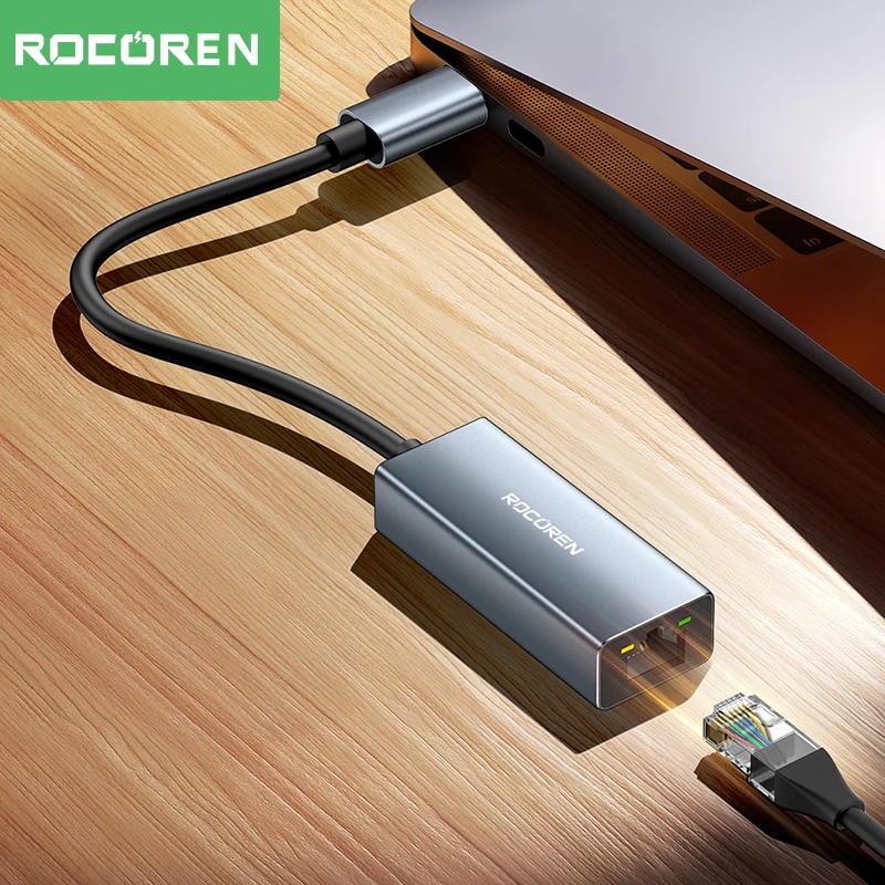 Rocoren USB Type C Ethernet Adapter USB 3.0 to RJ45 Converter 1000Mbps Network Card For Laptop TV Box Projectors MacBook Pro Air Best Sellers In Phones Accessories