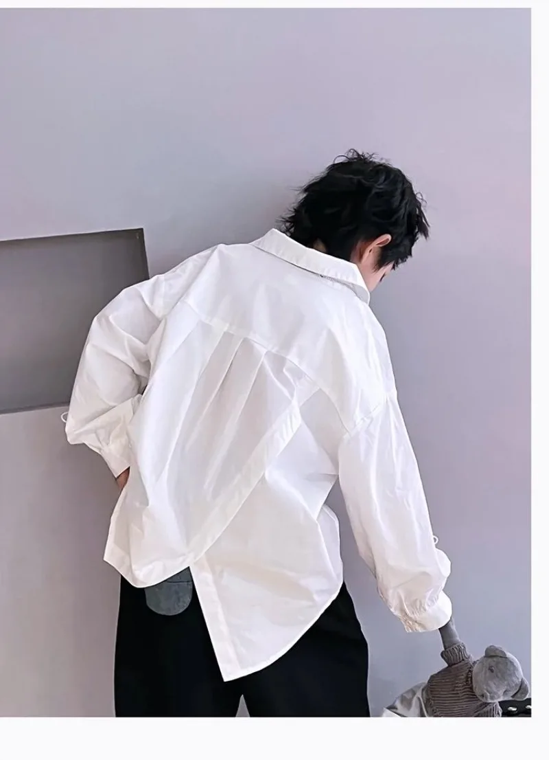 봄 가을 어린이용 불규칙 셔츠 남아용 루즈핏 긴팔 셔츠 패션 캐주얼 한국 스타일 탑 2025
