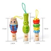 Cute Mini Animal Pirate Shape Wooden Whistle Music Toy Jewelry Pendant Early Education Teaching Aids Children's Holiday Gift 2
