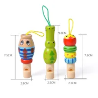 Cute Mini Animal Pirate Shape Wooden Whistle Music Toy Jewelry Pendant Early Education Teaching Aids Children's Holiday Gift 2