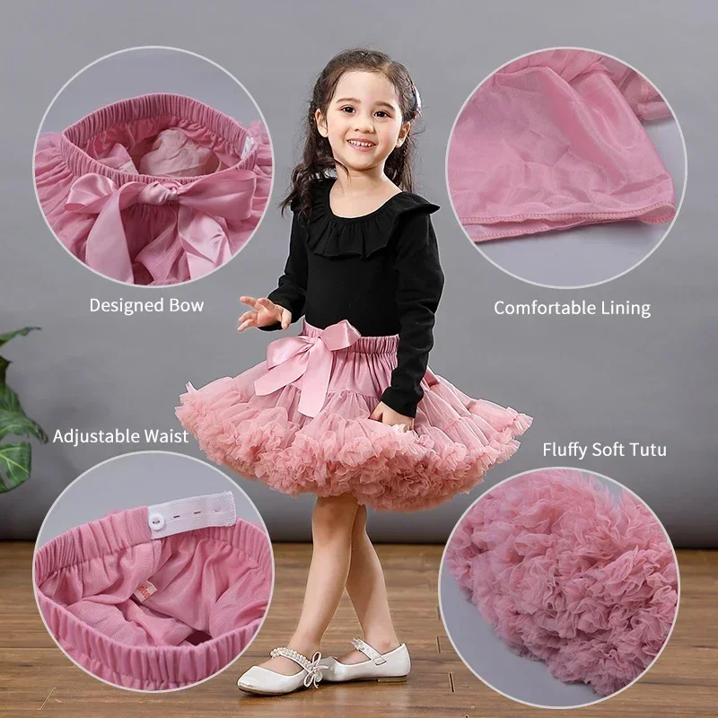 Jupe Tutu en Tulle pour Fille, Tenue de Bal de Princesse, Couleur Unie,  pour ixde Ballet, Spectacle, PP001