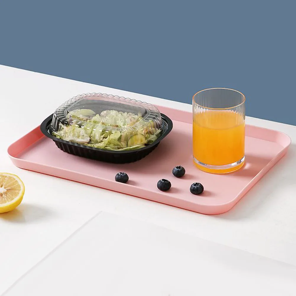 Serving Tray Rectangular Serving Tray Square Tray Anti Slip Scratch Resistant Plastic for Food Serving Home Tea Fruit Dessert