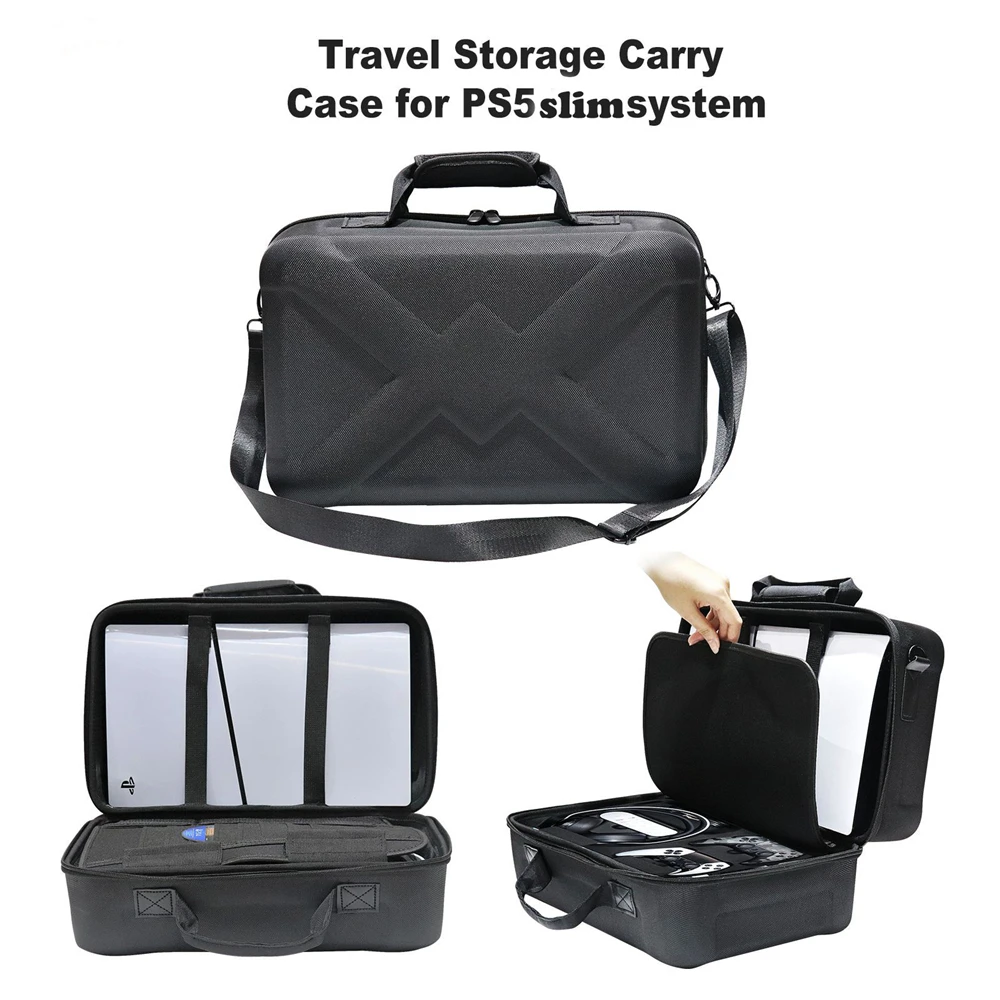 Per Ps5 Slim Console Organizer Storage Bag Digital Optical Drive Edition Black