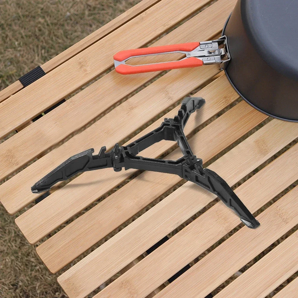 Nylon Gas Canister Stand Foldable Outdoor Gas Tank Bracket Camping Stove Bottle Stand Universal Tripod Folding Canister Stand Image 2